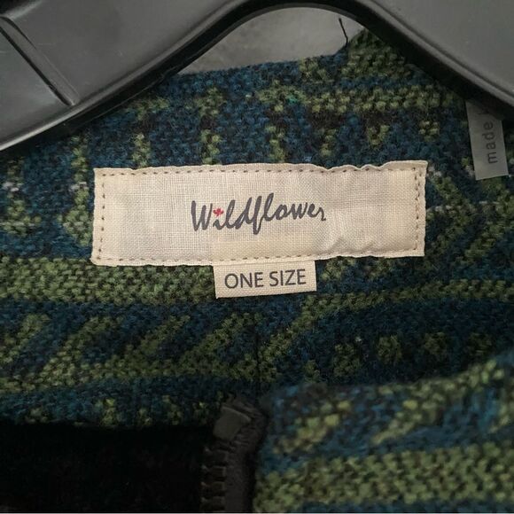 Wildflowers Women’d Hoodie Thick Aztec Print Full Zipper Cape Poncho One Size - Picture 2 of 4